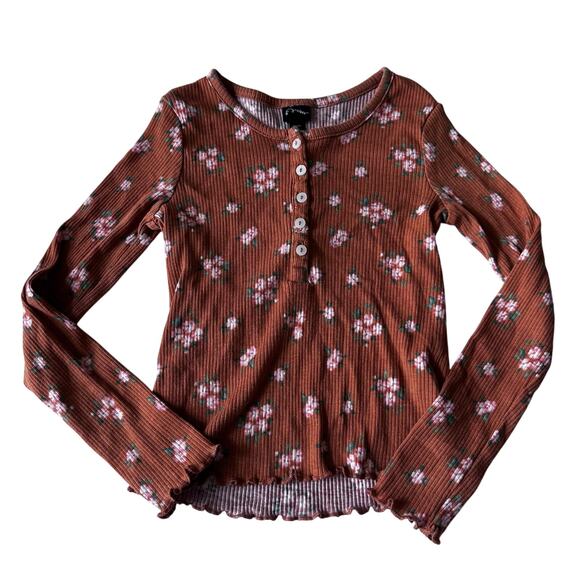 Cat & Jack floral Henley top - Picture 1 of 1